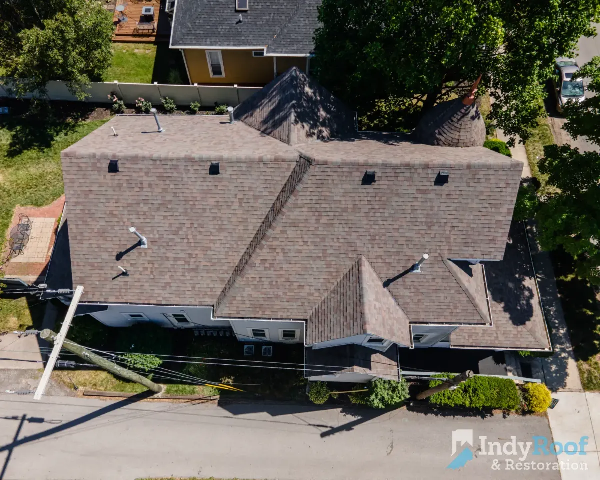 Architectural shingles with ridge vent completed in Carmel, IN (May 2025)