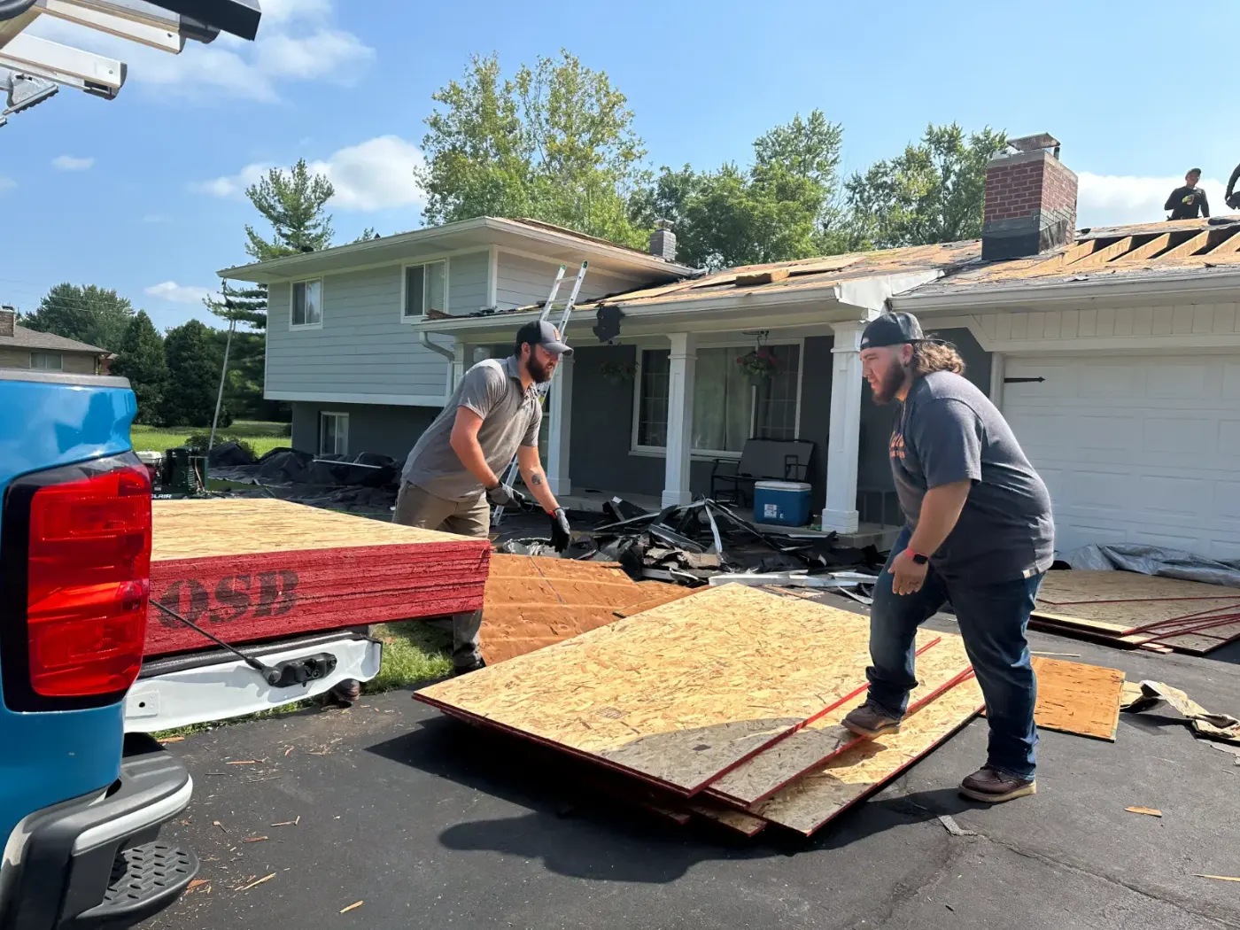 Roofing crew in Carmel